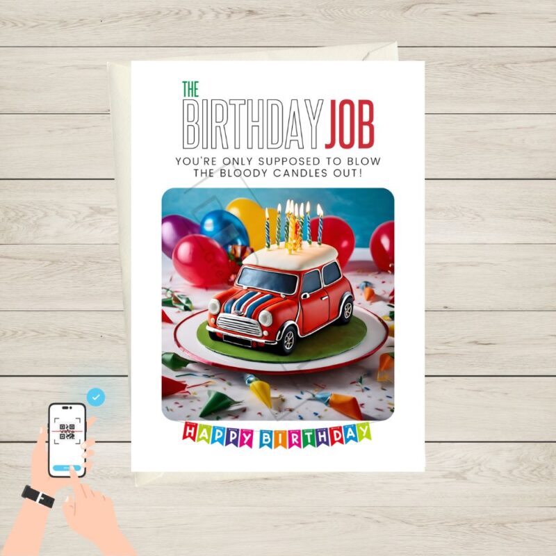 Italian Job Michael caine birthday card