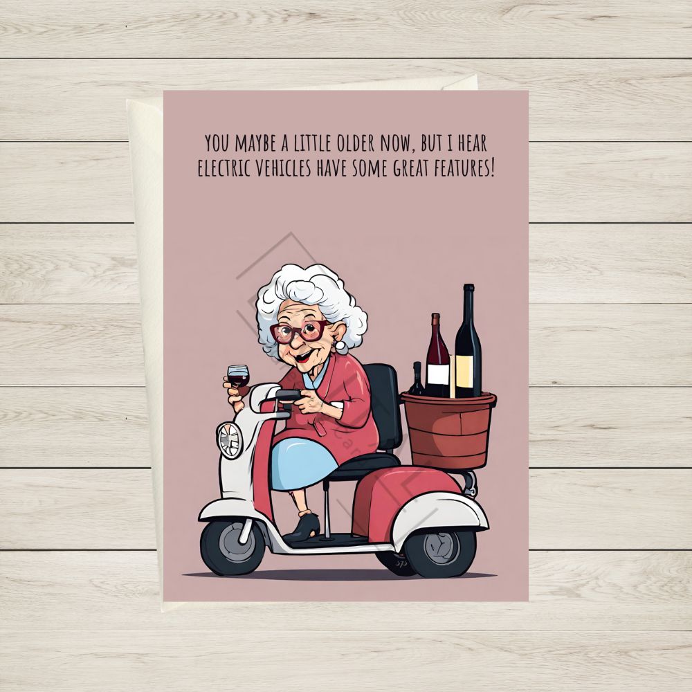funny old lady birthday card