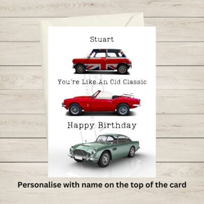 Classic cars Birthday card