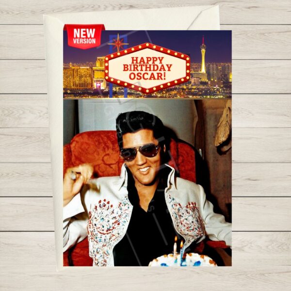 Elvis Birthday Card personalised